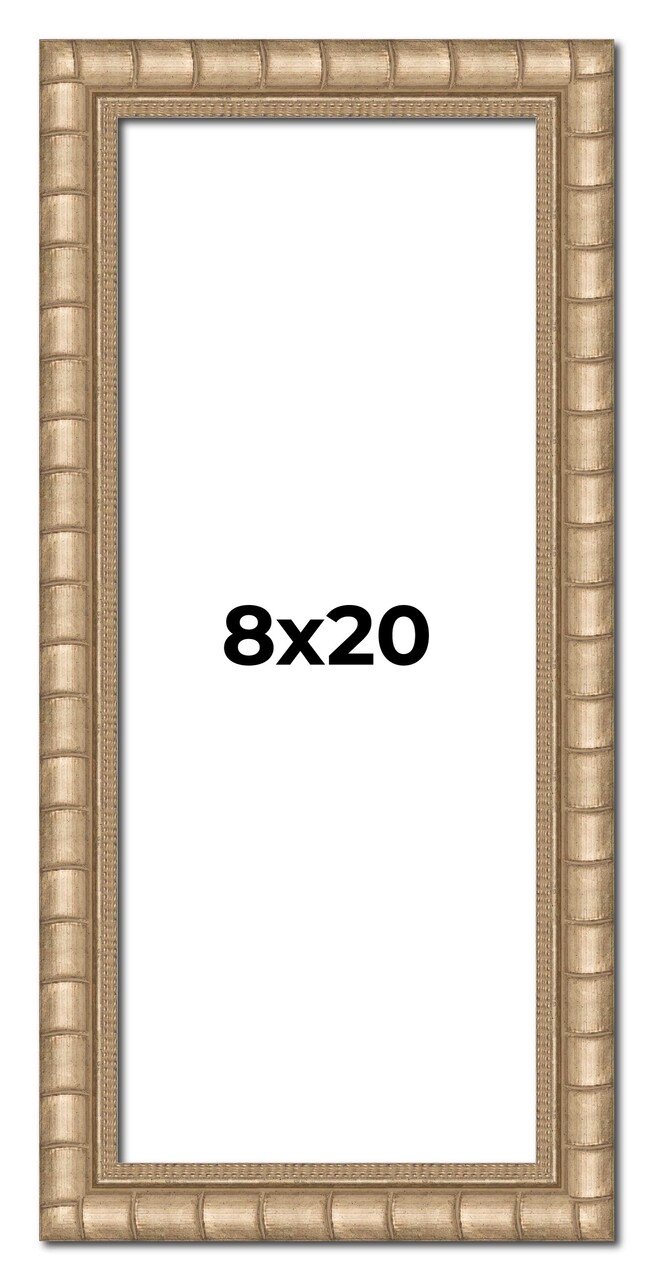 8x20 Modern Bamboo Picture Frame with UV-Resistant Acrylic & Acid Free Backing, Available in 5 Finishes - Gold, Silver, Brown, Black, and Natural